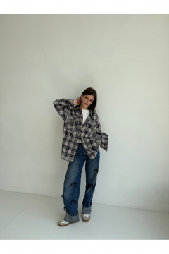 Рубашка SK Brand SK7208 клетка_синий - фото 5