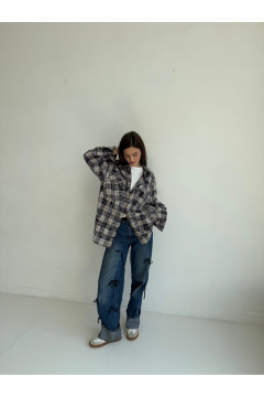 Рубашка SK Brand SK7208 клетка_синий - фото 3