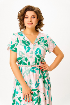 Платье Swallow 858.1 бледно-розовый/листья - фото 5