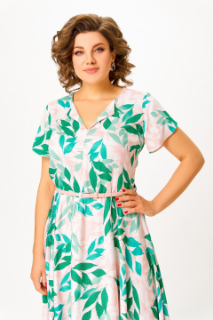 Платье Swallow 858.1 бледно-розовый/листья - фото 4