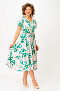 Платье Swallow 858.1 бледно-розовый/листья - фото 1