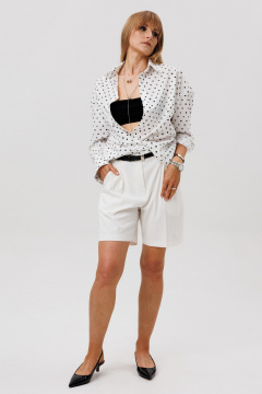 Рубашка FAMA 24101-2 белый горох - фото 3