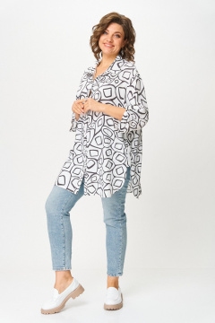 Блуза ANASTASIA MAK 1131-А черный+молочный - фото 5