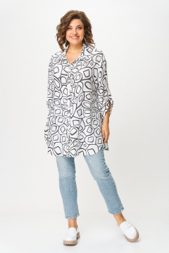 Блуза ANASTASIA MAK 1131-А черный+молочный - фото 4