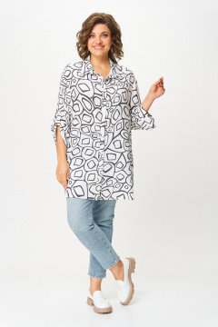 Блуза ANASTASIA MAK 1131-А черный+молочный - фото 1