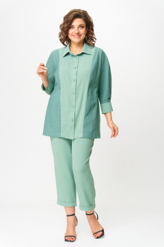 Брюки, рубашка ANASTASIA MAK 1183-А серо-мятный - фото 2