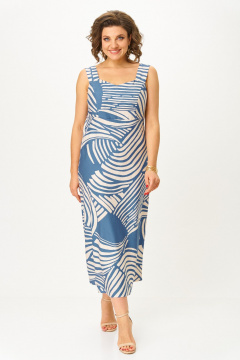 Платье ANASTASIA MAK 1266 синий/молочный - фото 3