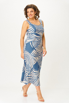 Платье ANASTASIA MAK 1266 синий/молочный - фото 2