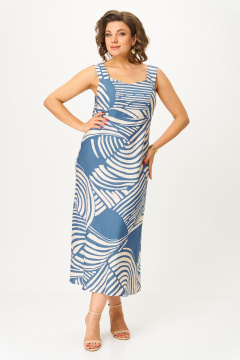 Платье ANASTASIA MAK 1266 синий/молочный - фото 1