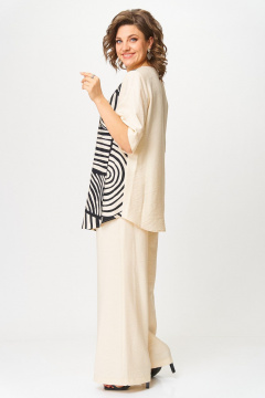 Блуза, брюки ANASTASIA MAK 1267 беж+черный - фото 4