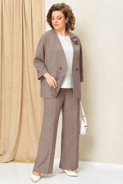 Блуза, брюки, жакет VOLNA 1384 бежевый_капучино - фото 1