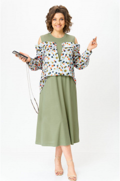 Платье VIA-Mod 651 олива - фото 5