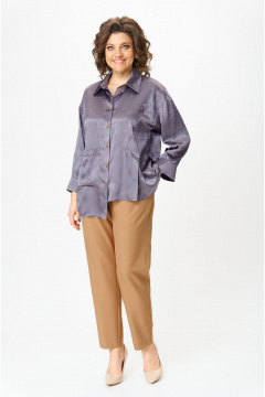 Брюки, рубашка VIA-Mod 640 серо-лавандовый - фото 5