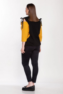 Комплект женский демисезонный из трикотажа с леггинсами Belinga 2136 желтый - фото 4