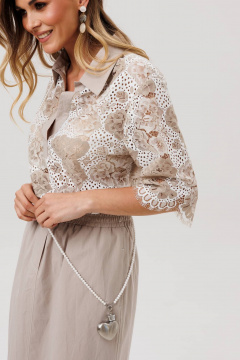 Блуза, юбка Gizart 5395 олива - фото 2