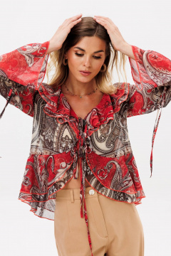 Блуза Gizart 15403 красно-коричневый - фото 5