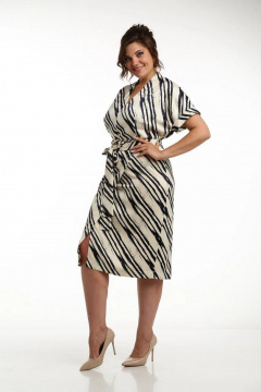 Платье Rishelie 967 молочно-синий - фото 3