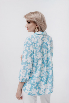 Блуза MarSo 2410 голубые_цветы - фото 5