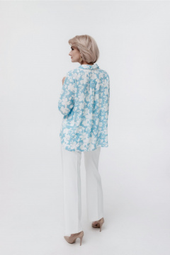 Блуза MarSo 2410 голубые_цветы - фото 2