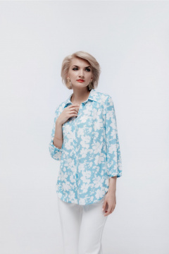 Блуза MarSo 2410 голубые_цветы - фото 1