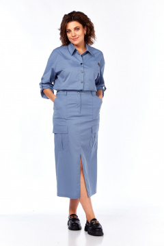 Рубашка, юбка Rishelie 984 джинс - фото 3
