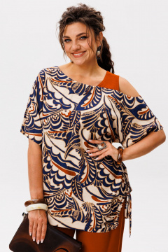 Блуза, брюки Anelli 1537 аффогато_терра - фото 2