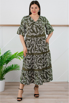 Платье TAEMNA 24037 хаки - фото 1