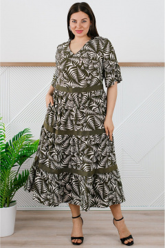 Платье TAEMNA 24037 хаки - фото 3