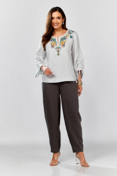 Блуза MALI 625-074 светло-серый - фото 4