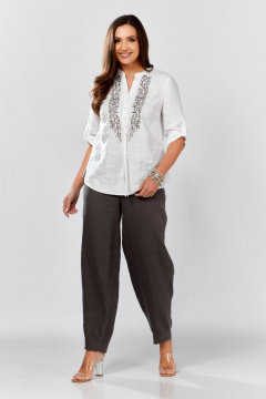 Блуза MALI 625-076 белый_серый - фото 5