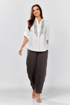 Блуза MALI 625-076 белый_серый - фото 4