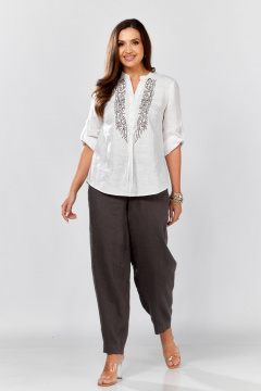 Блуза MALI 625-076 белый_серый - фото 3