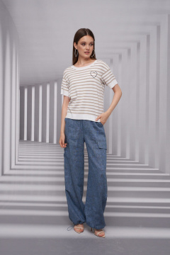 Джемпер Barbara Geratti С4678BG белый/бежевый - фото 3