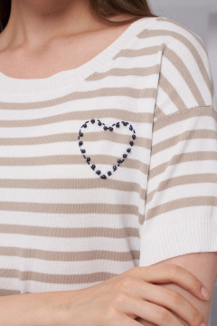 Джемпер Barbara Geratti С4678BG белый/бежевый - фото 2