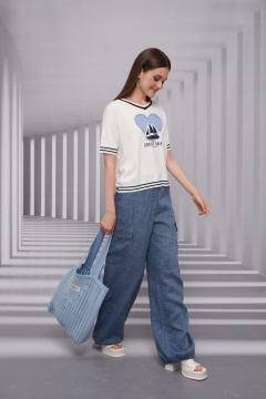 Джемпер Barbara Geratti С4679BG молочн/голубой - фото 2