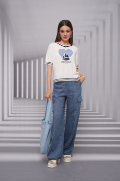 Джемпер Barbara Geratti С4679BG молочн/голубой - фото 1