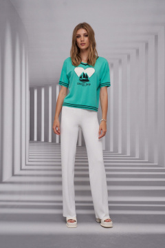 Джемпер Barbara Geratti С4679BG тиффани/белый - фото 2