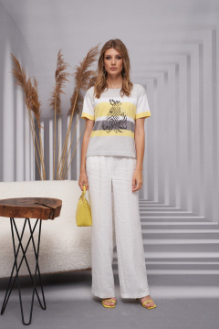 Джемпер Barbara Geratti С4690BG серый/желтый - фото 2