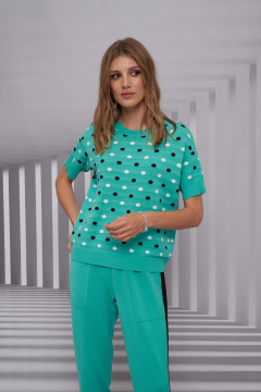 Джемпер Barbara Geratti С4729BG тиффани/чёрный - фото 1