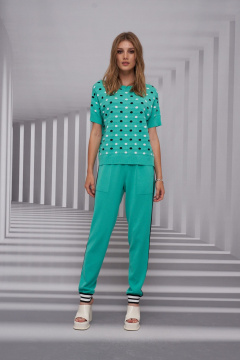 Джемпер Barbara Geratti С4729BG тиффани/чёрный - фото 3