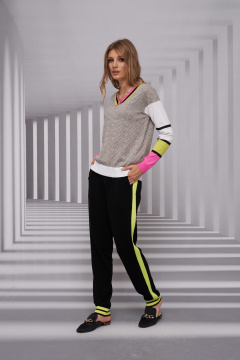 Брюки Barbara Geratti С8325BG черный/салатовый - фото 1