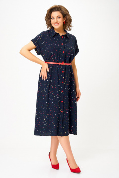 Платье Swallow 740.1 темно-синий/цветной_горошек - фото 2