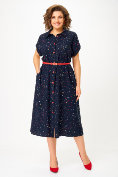 Платье Swallow 740.1 темно-синий/цветной_горошек - фото 1