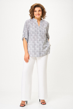 Блуза Swallow 864 молочный/цветы - фото 3