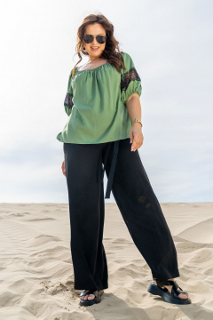 Блуза, брюки Andina 953 олива_черный - фото 1