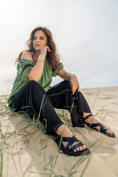 Блуза, брюки Andina 953 олива_черный - фото 4