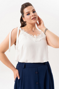 Блуза, юбка Andina 978 молоко_темно-синий - фото 1