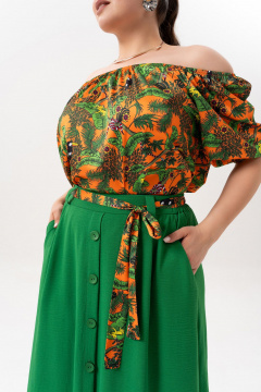 Блуза, юбка Andina 980 принт_изумруд - фото 5