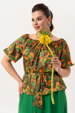 Блуза, юбка Andina 980 принт_изумруд - фото 3