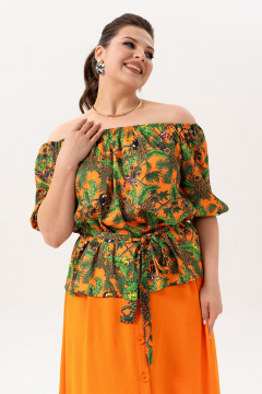 Блуза, юбка Andina 980-1 принт_мандарин - фото 3